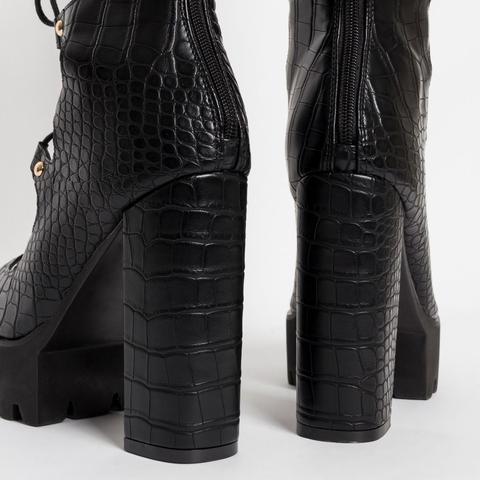 croc platform heels