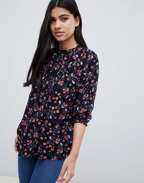 Pimkie - Camicia Nera A Fiori - Multicolore