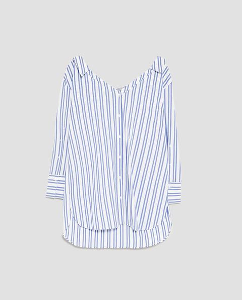 Camicia A Righe Collo Ad Anello