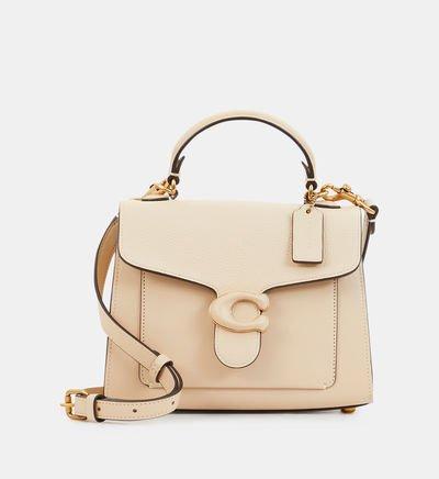 Sac Besace C Closure Tabby Cuir Grainé Beige Coach