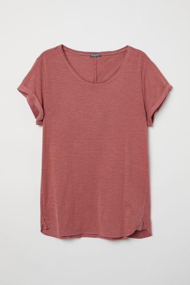 H & M - T-shirt In Jersey Flammé - Rosso