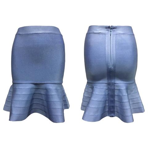 Shape It Off Peplum Hem Bandage Skirt In Serenity Blue