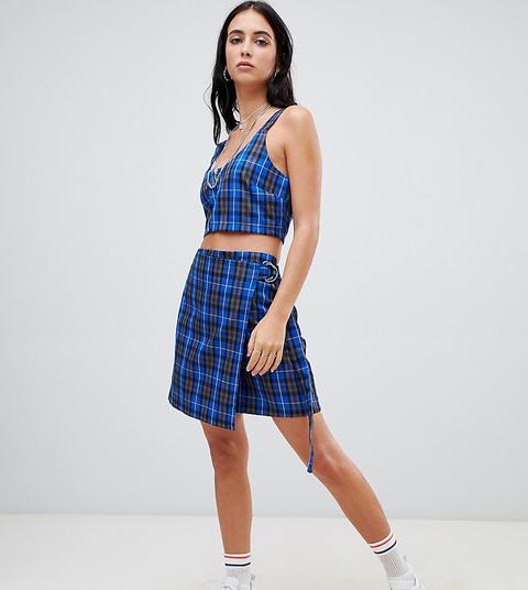 Milk It Vintage Wrap Mini Skirt In Check Co-ord