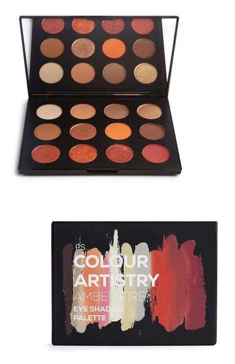 Paleta De 12 Sombras De Ojos En Tonos «amber Fire Artistry» De Ps Pro