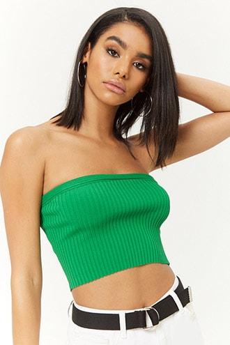 Forever 21 Sweater-knit Cropped Tube ...