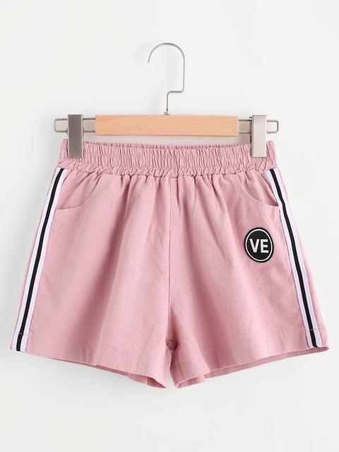 Tape Side Shorts With Badge