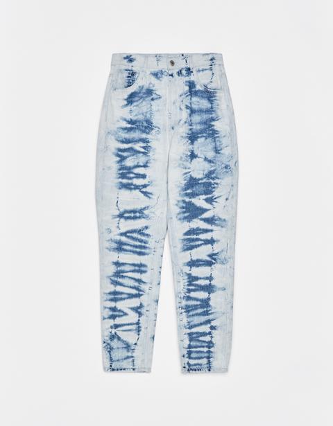 Jeans Mom Fit High Waist Tie Dye