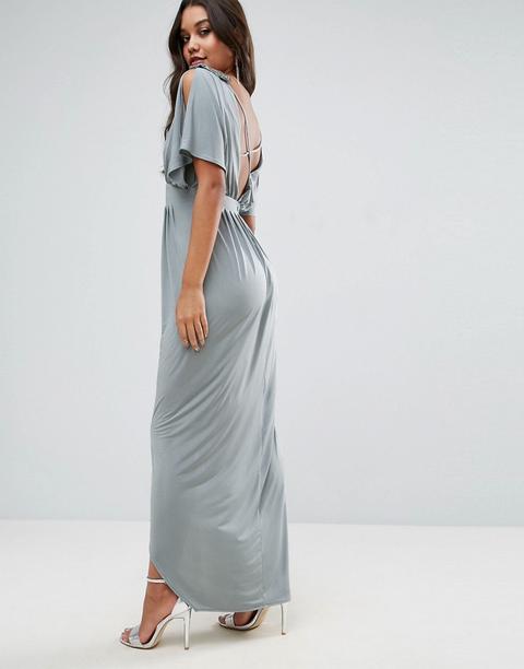 Vestido Largo De Estilo Griego Con Tira Adornada Y Parte Posterior Cruzada De Asos