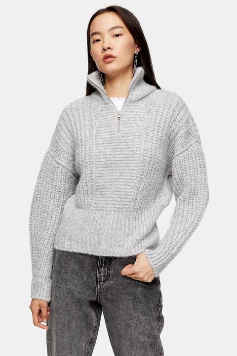 zip neck sweater women's