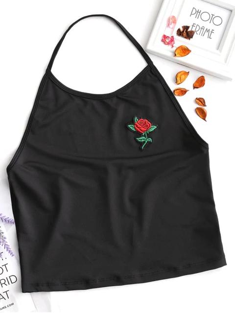 Rose Patch Halter Top