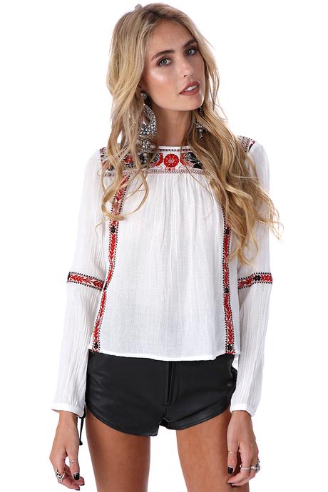 A.s Aztec Rose Embroidered Top