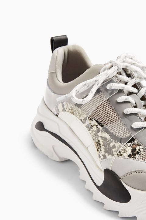 womens grey chunky trainers