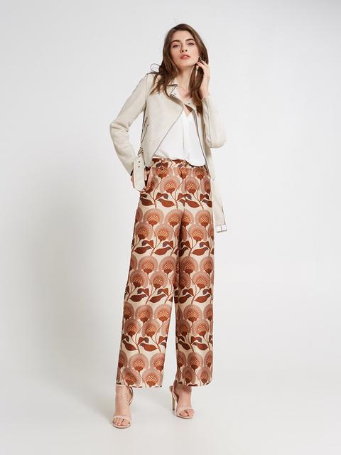 Pantaloni Ampi In Raso Fantasia Floreale di Motivi su 21 Buttons