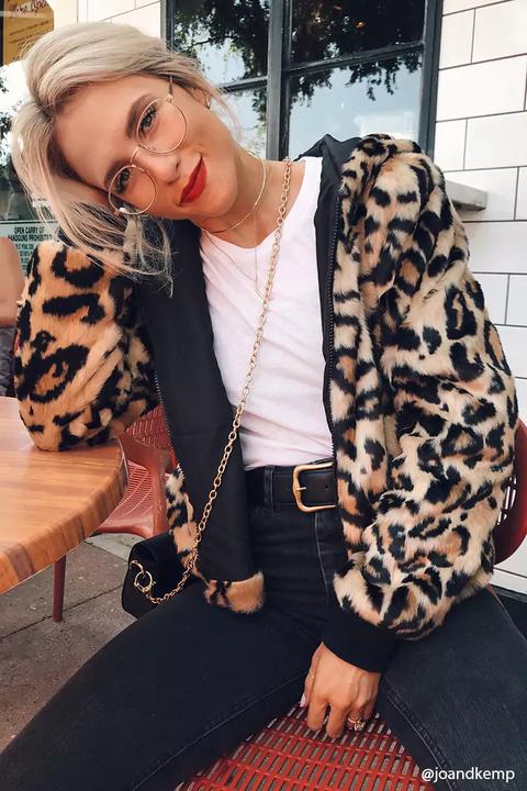 Cheetah Print Faux Fur Jacket