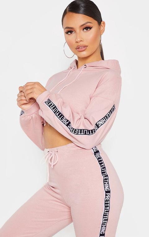 Prettylittlething Petite Rose Cropped Hoodie