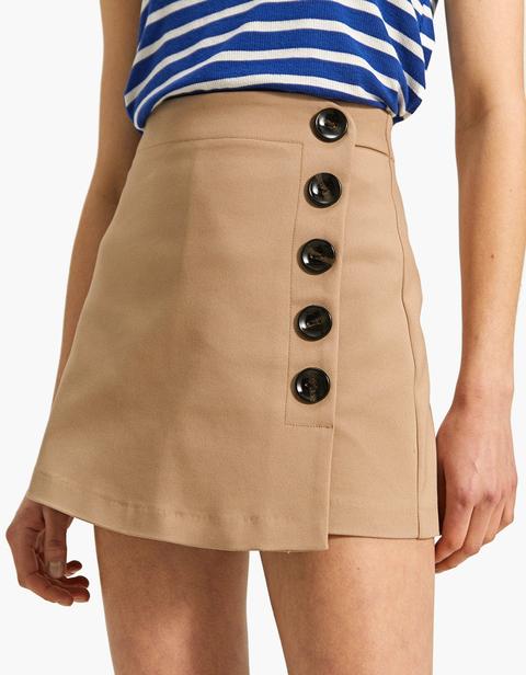 Hosenrock Mit Knöpfen Beige