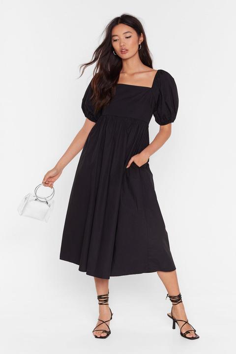 Womens Who Square's Who Wins Puff Sleeve Midi Dress