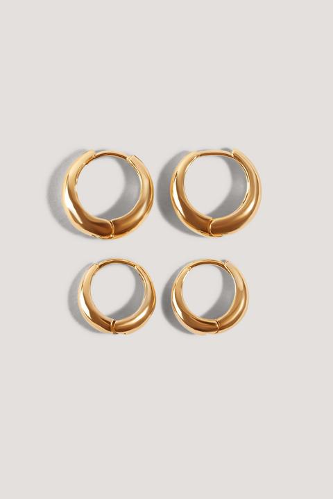 Na-kd Accessories Short Hoop Earrings (2-pack) - Gold