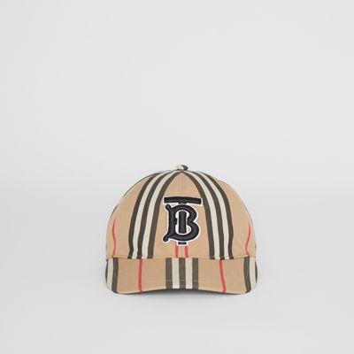 Gorra De Béisbol A Rayas (beige Vintage) | Burberry