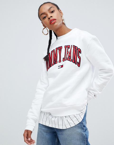 Sudadera Con Logo Collegiate De Tommy Jeans-blanco