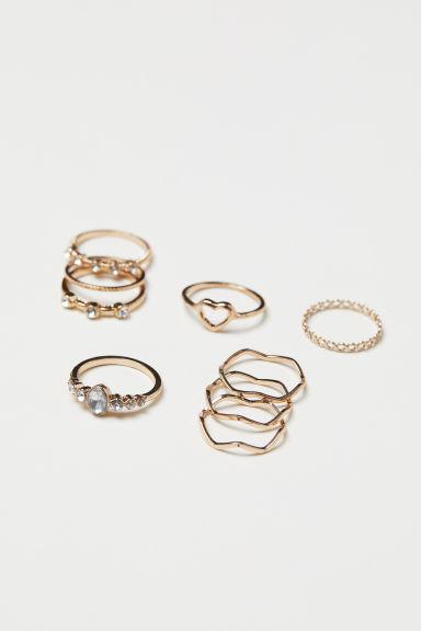 H & M - 9-pack Rings - Gold