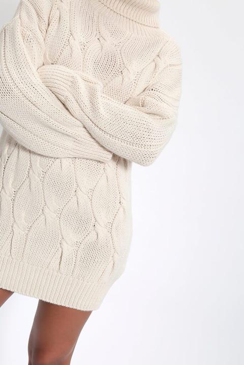 roll neck cable knit jumper