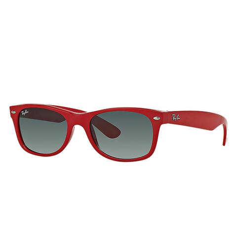 New Wayfarer Color Splash Unisex Sunglasses Lentes: Gris, Montura: Rojo