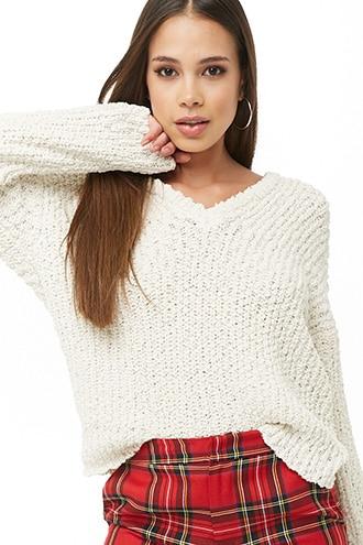 popcorn knit hooded sweater