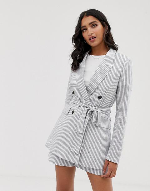 Y.a.s Stripe Soft Tailored Blazer-cream