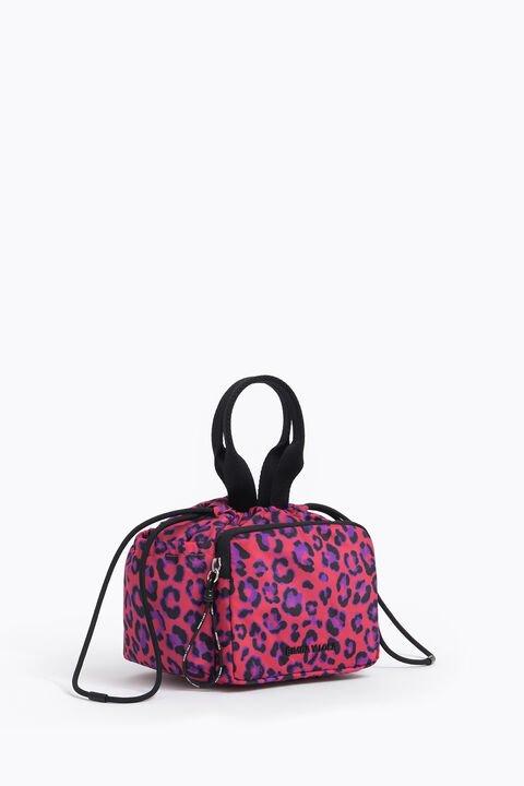 Neceser Minibolso Frunce Animal-print Rojo