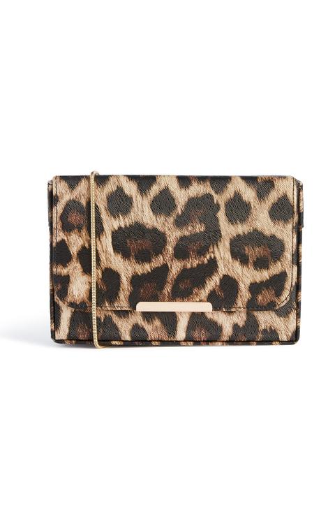 leopard skin clutch bag