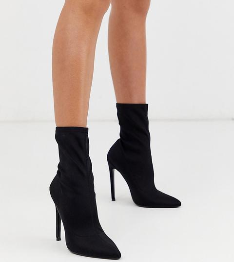 black heeled sock booties