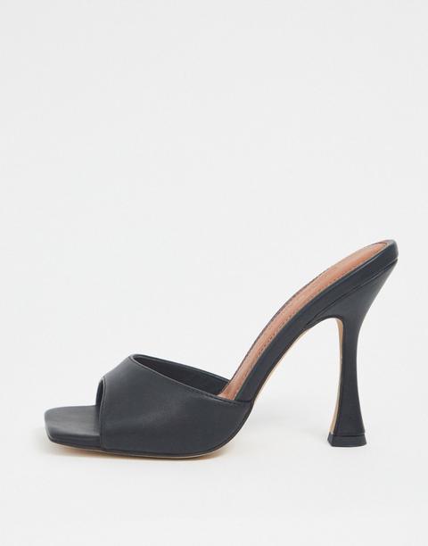 Asos Design Nero Square Toe Mules In Black