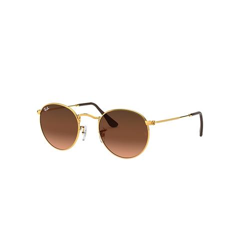 Round Metal Gafas De Sol Bronce/cobre Montura Rosa Lentes 53-21