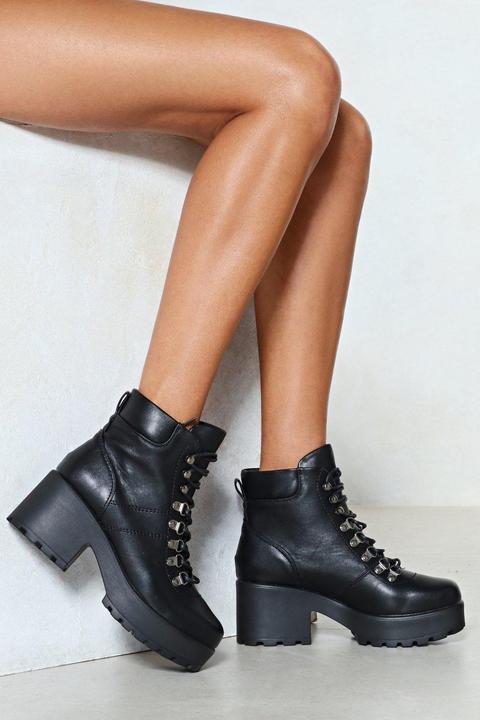 Womens Chunky Lace Up Platform Boots