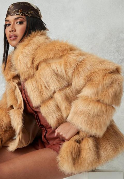 Tall Camel Faux Fur Coat, Camel