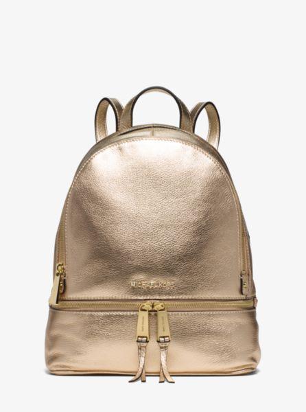 michael kors rhea metallic backpack