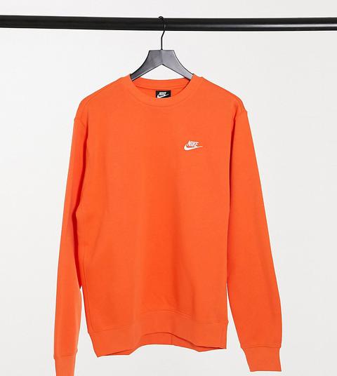 Sudadera Naranja De Cuello Redondo Club De Nike Tall