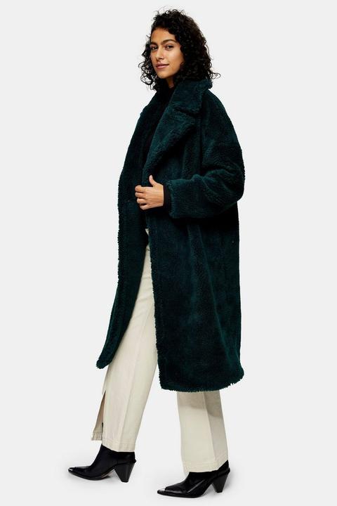Green Maxi Borg Coat