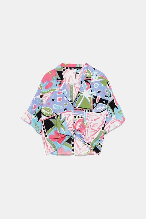 Knotted Printed Shirt