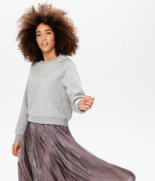 Sweat-shirt À Boutons Strassés