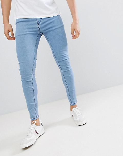 Bershka - Jeans Super Skinny Lavaggio Blu Chiaro - Blu