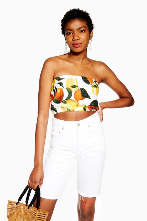 Womens Fruit Bandeau Top - White, White