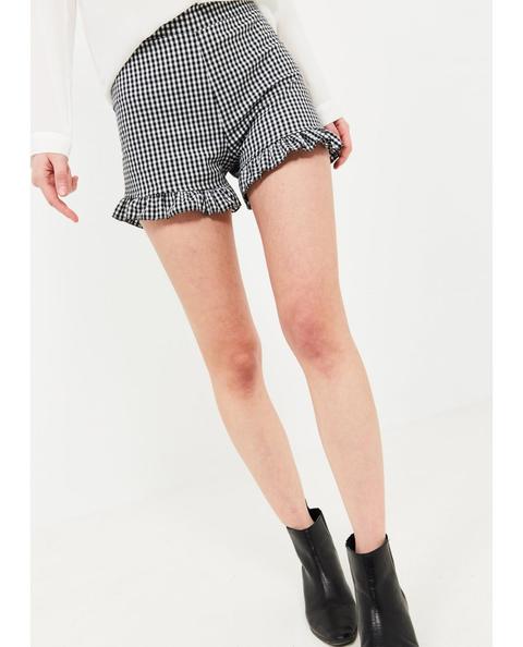 Short Cuadros Con Volantes