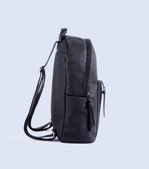 Black Leather-look Zip Backpack New Look Vegan