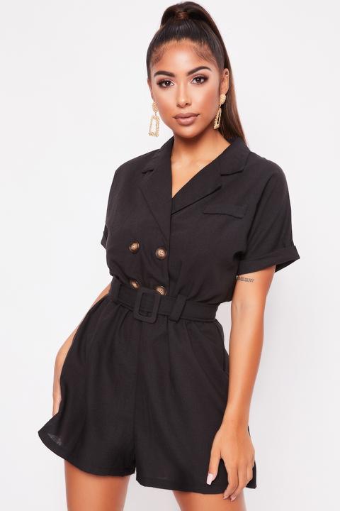 black button playsuit