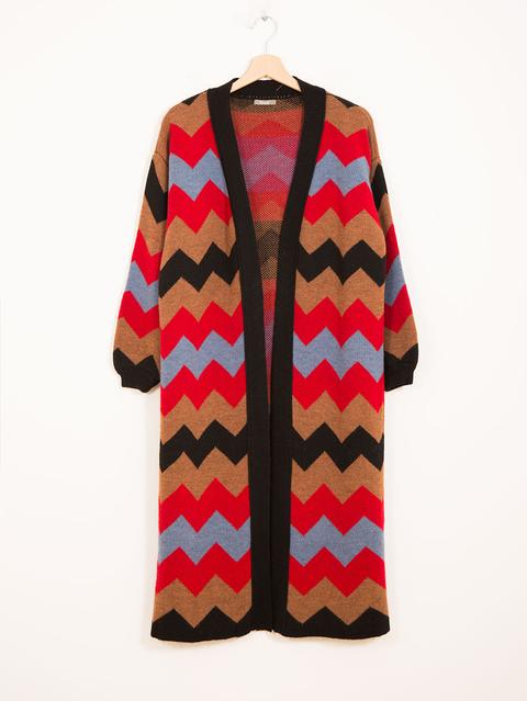 Maxi Cardigan A Righe Optical