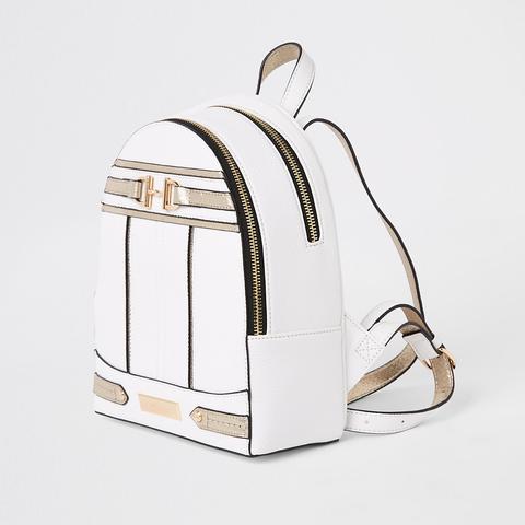 river island white backpack