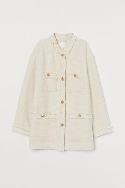 Textured-weave Jacket - White