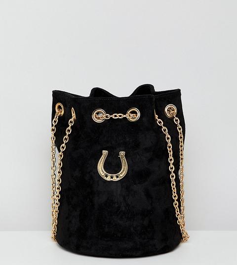 Sacred Hawk - Horseshoe - Borsa A Secchiello In Camoscio Sintetico - Nero